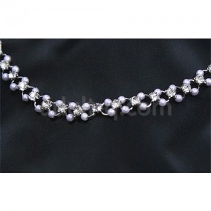 ホワイトパールミックスネックレス