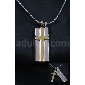 プレートクロスネックレス