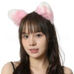 もふもふ耳カチューシャ ピンク/白