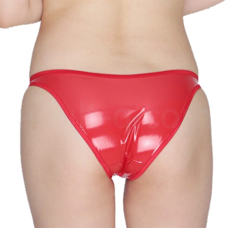 チェリーラブ オープンクロッチエナメルフルバック レッド　後ろ