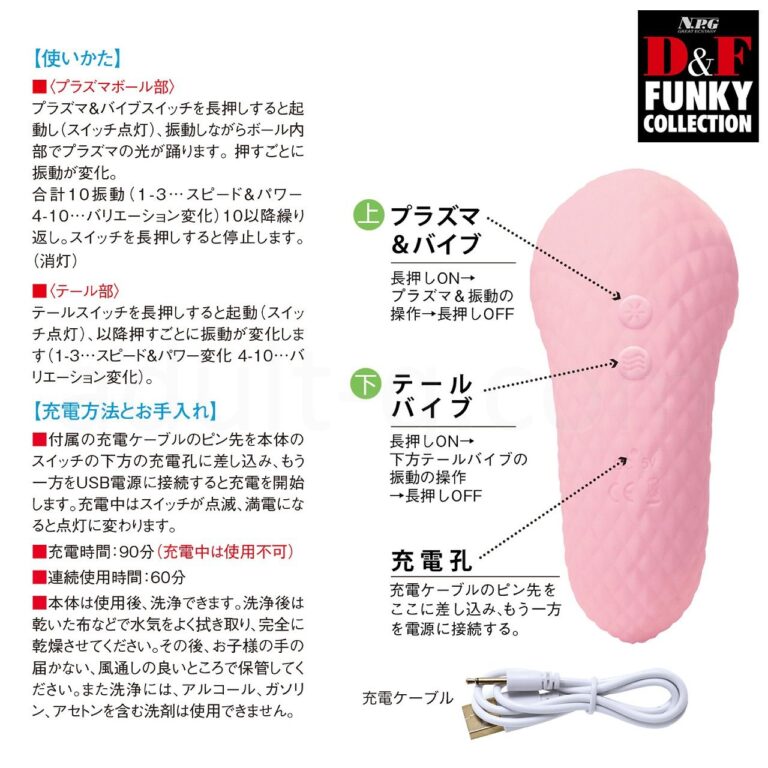 Ｄ＆Ｆファンキーコレクション DF-06　操作＆充電＆お手入れ