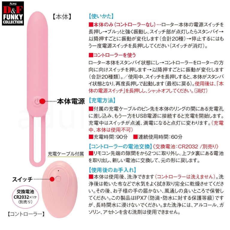 Ｄ＆Ｆファンキーコレクション DF-11　操作＆充電＆お手入れ