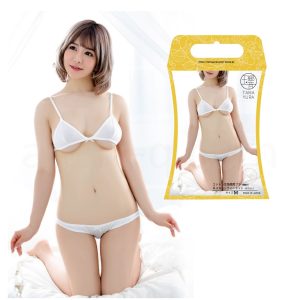 Kanon Works(花音ワークス) 玉響 コットン生地使用ブラ(調整付)＆スキャンティーセット ホワイト