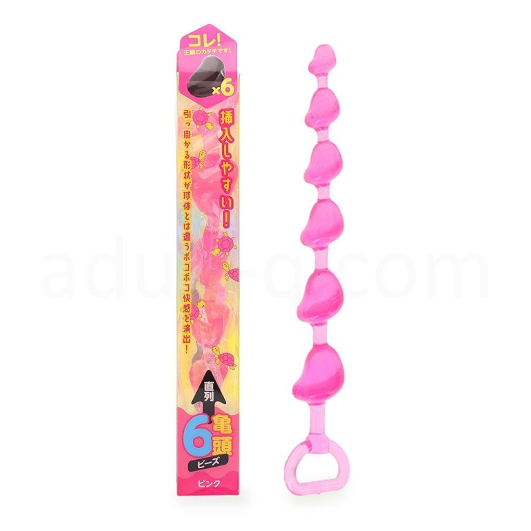 直列6亀頭ビーズ ピンク